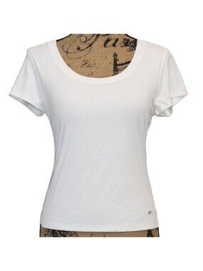 OGL Move Tank Top Short Sleeve Built in Bra Pure White Extra Large NWT